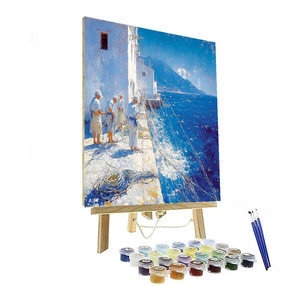 Joaquin Sorolla Inspired Sailors Mending Nets Painting by numbers kit