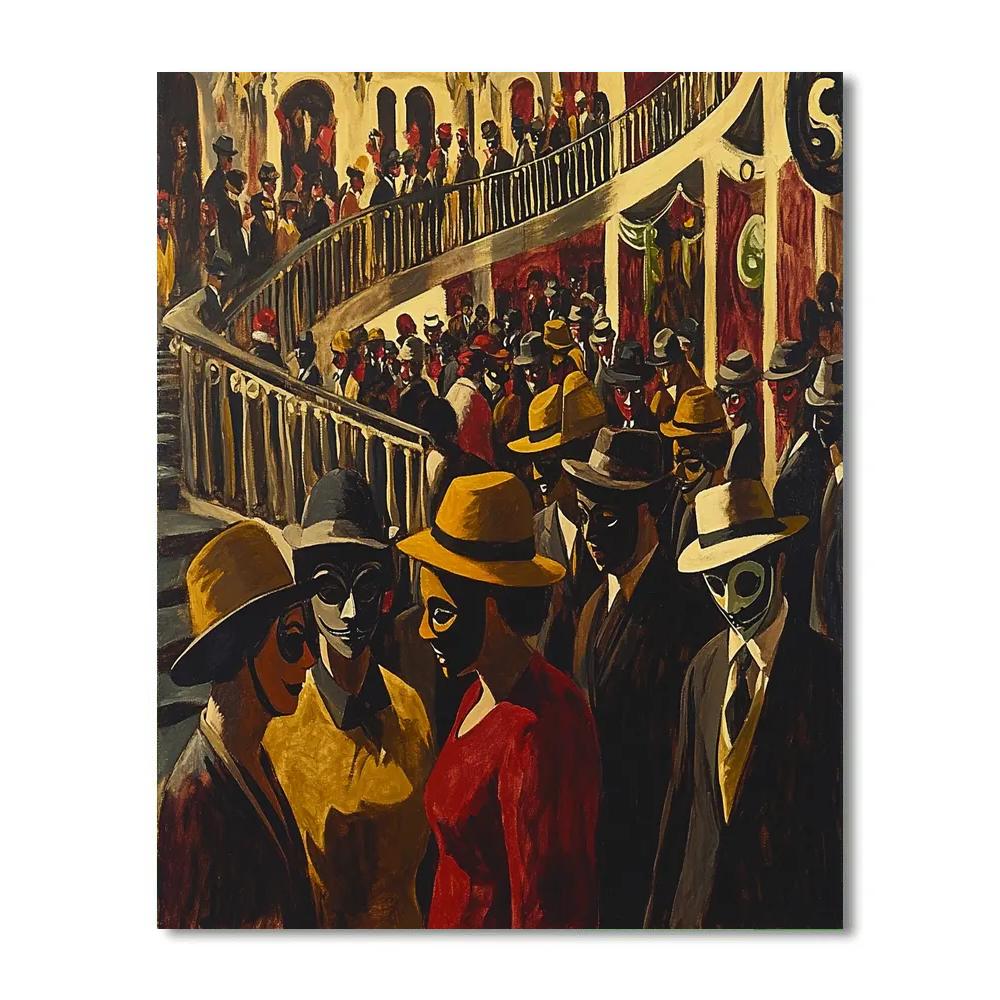 William Hogarth Inspired Carnival Masquerade Paint by numbers art