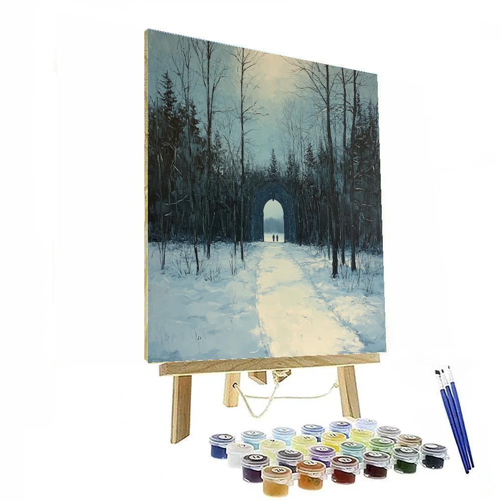 Caspar David Friedrich Inspired Winter Cathedral Walk Paint by numbers art