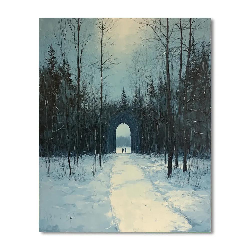Caspar David Friedrich Inspired Winter Cathedral Walk Paint by numbers art