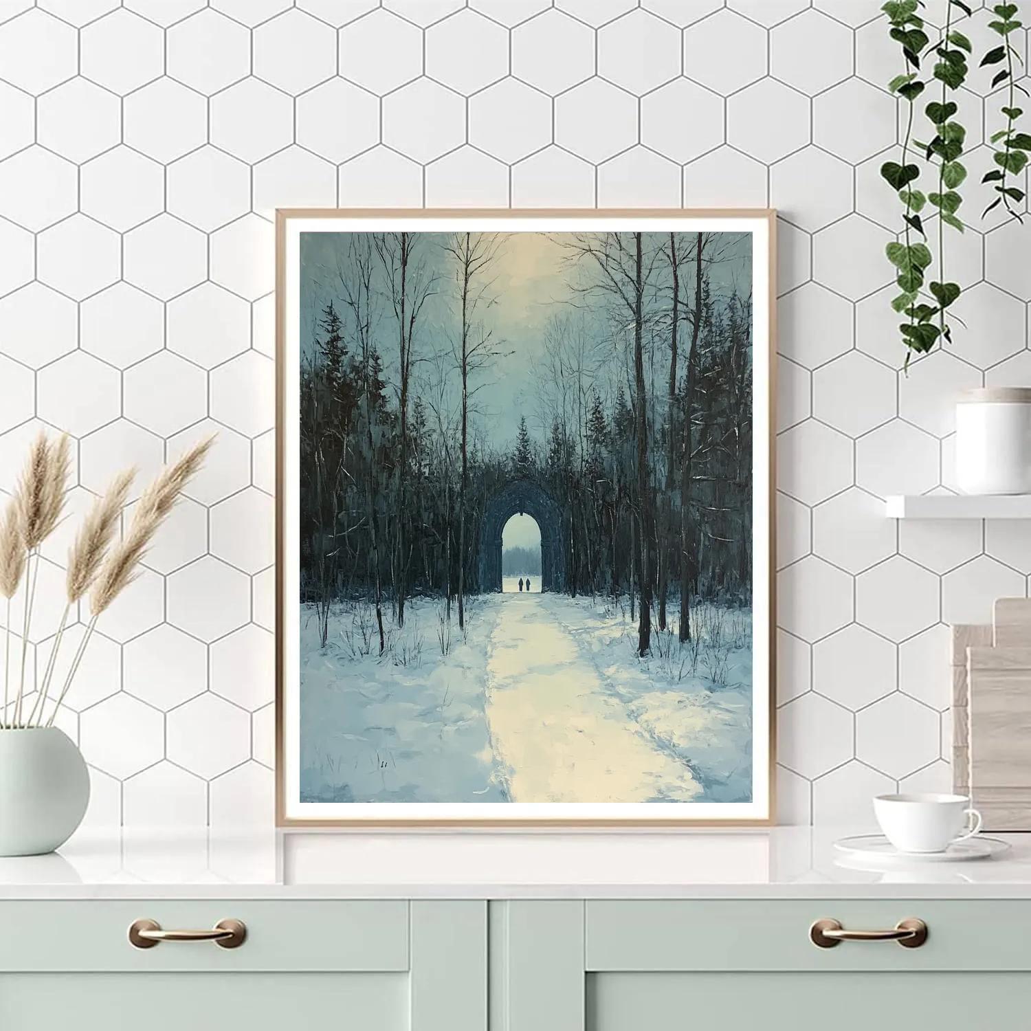 Caspar David Friedrich Inspired Winter Cathedral Walk Paint by numbers art