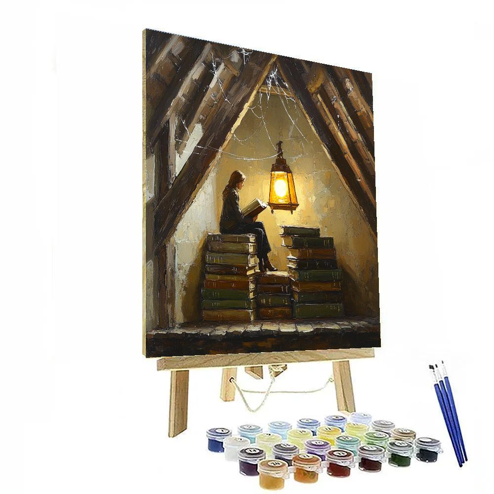 Carl Spitzweg Inspired Bookworm In Attic Paint by numbers art
