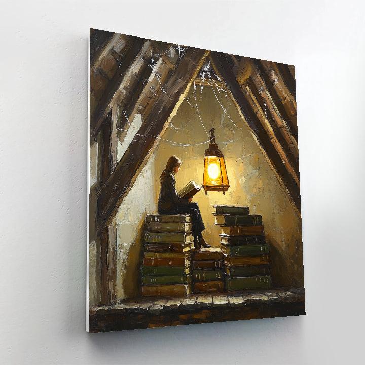 Carl Spitzweg Inspired Bookworm In Attic Paint by numbers art