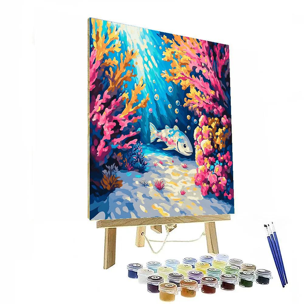 Flounder Coral Hideaway Disney paint by color