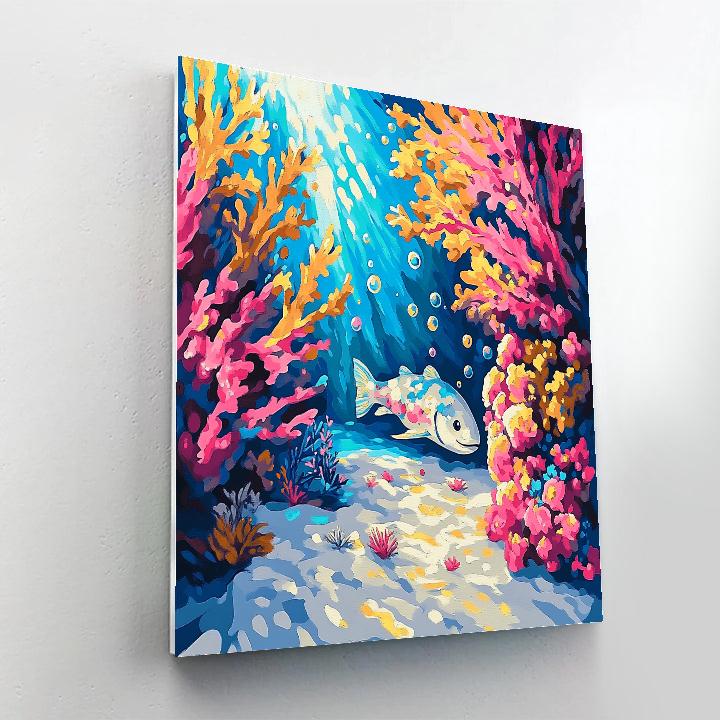 Flounder Coral Hideaway Disney paint by color