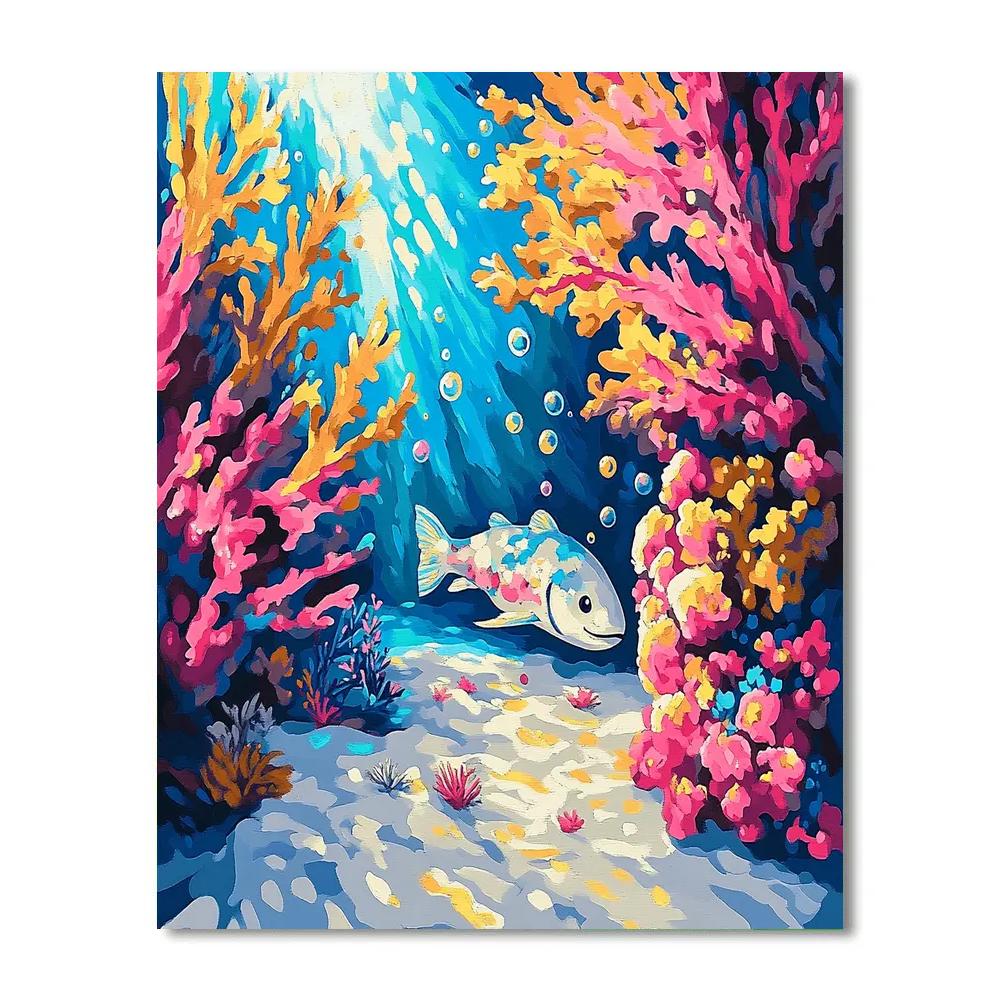 Flounder Coral Hideaway Disney paint by color