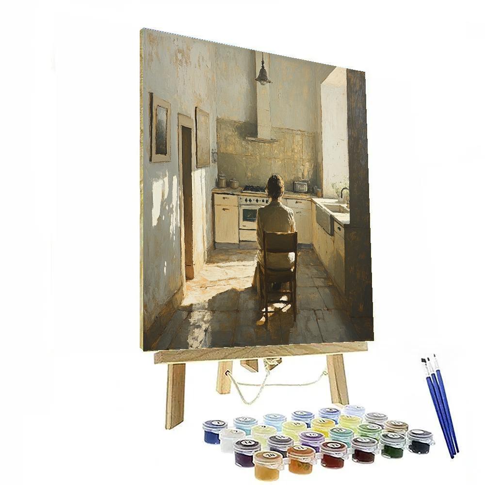 Wilhelm Leibl Inspired Peasant Kitchen Portrait Number painting