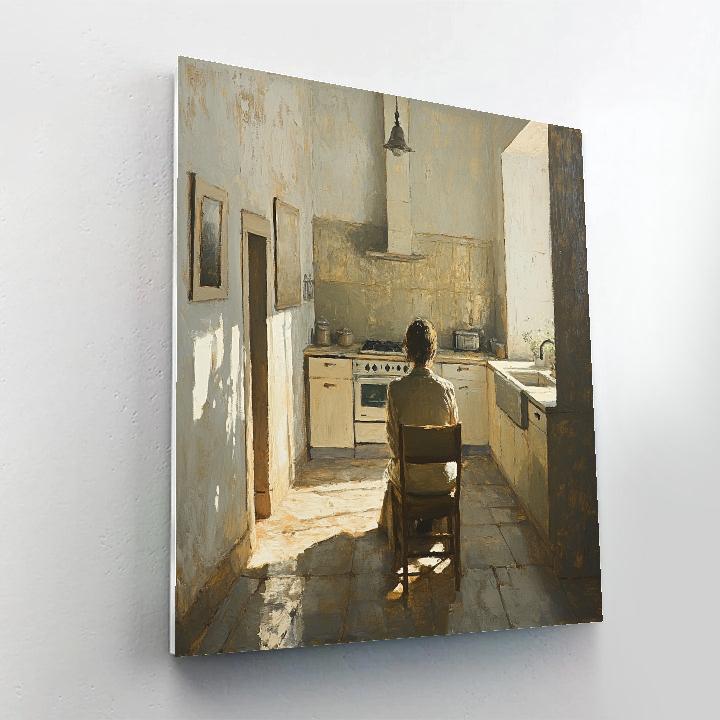 Wilhelm Leibl Inspired Peasant Kitchen Portrait Number painting