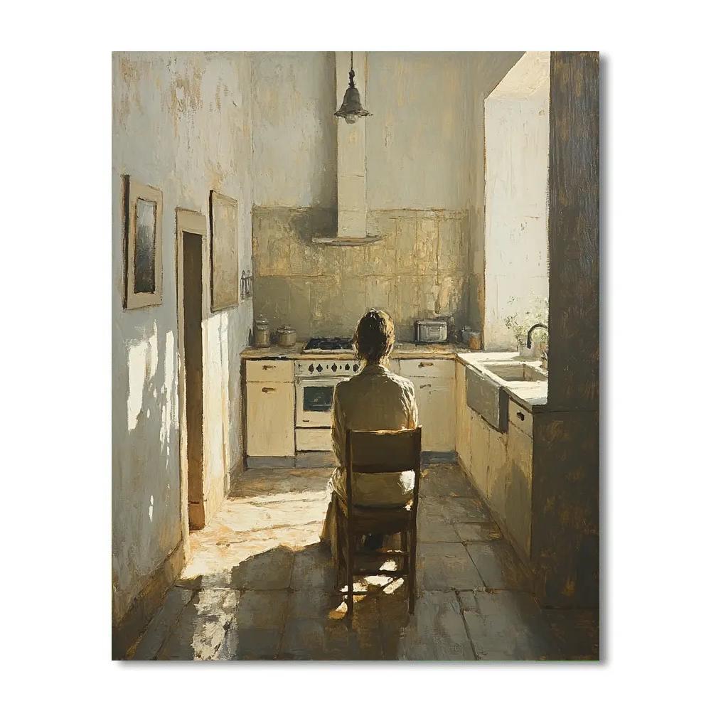 Wilhelm Leibl Inspired Peasant Kitchen Portrait Number painting