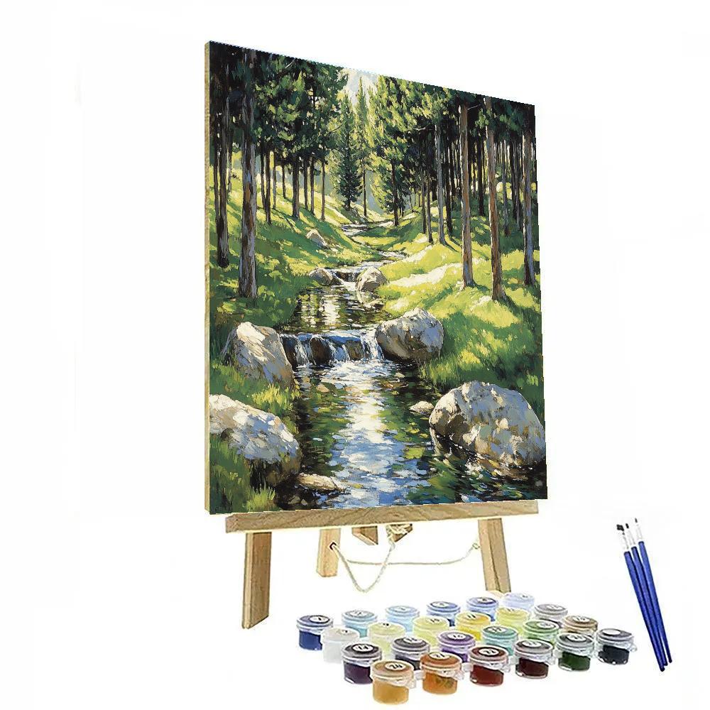 Hans Thoma Inspired Forest Stream Retreat DIY paint by numbers