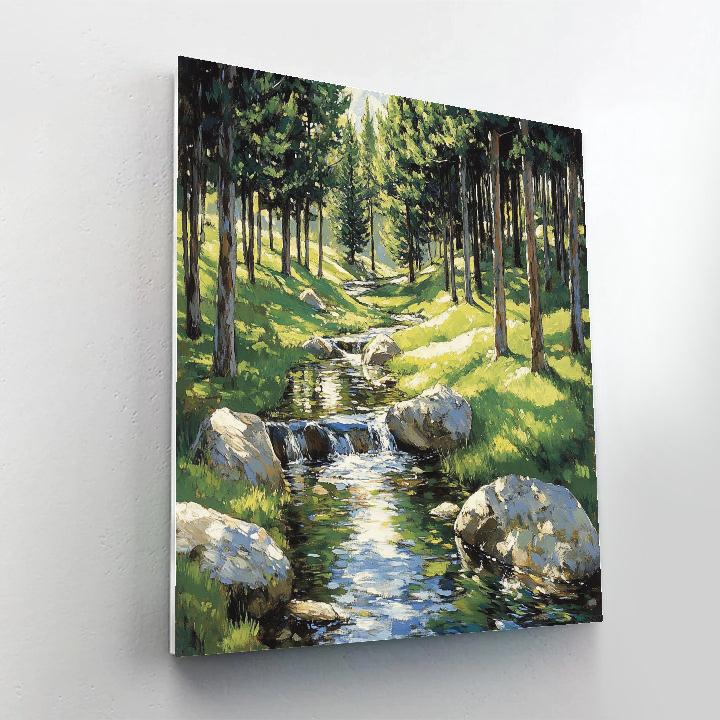 Hans Thoma Inspired Forest Stream Retreat DIY paint by numbers