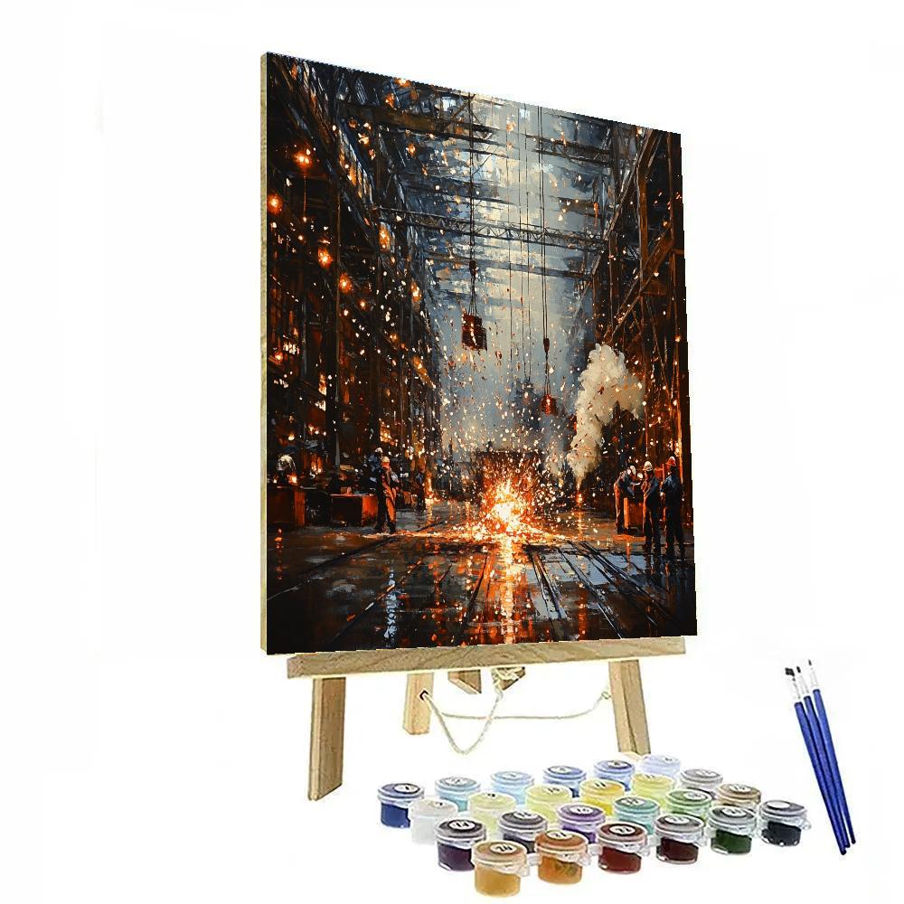 Adolph Menzel Inspired Foundry Night Glow paint by number