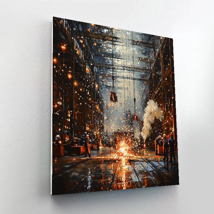 Adolph Menzel Inspired Foundry Night Glow paint by number