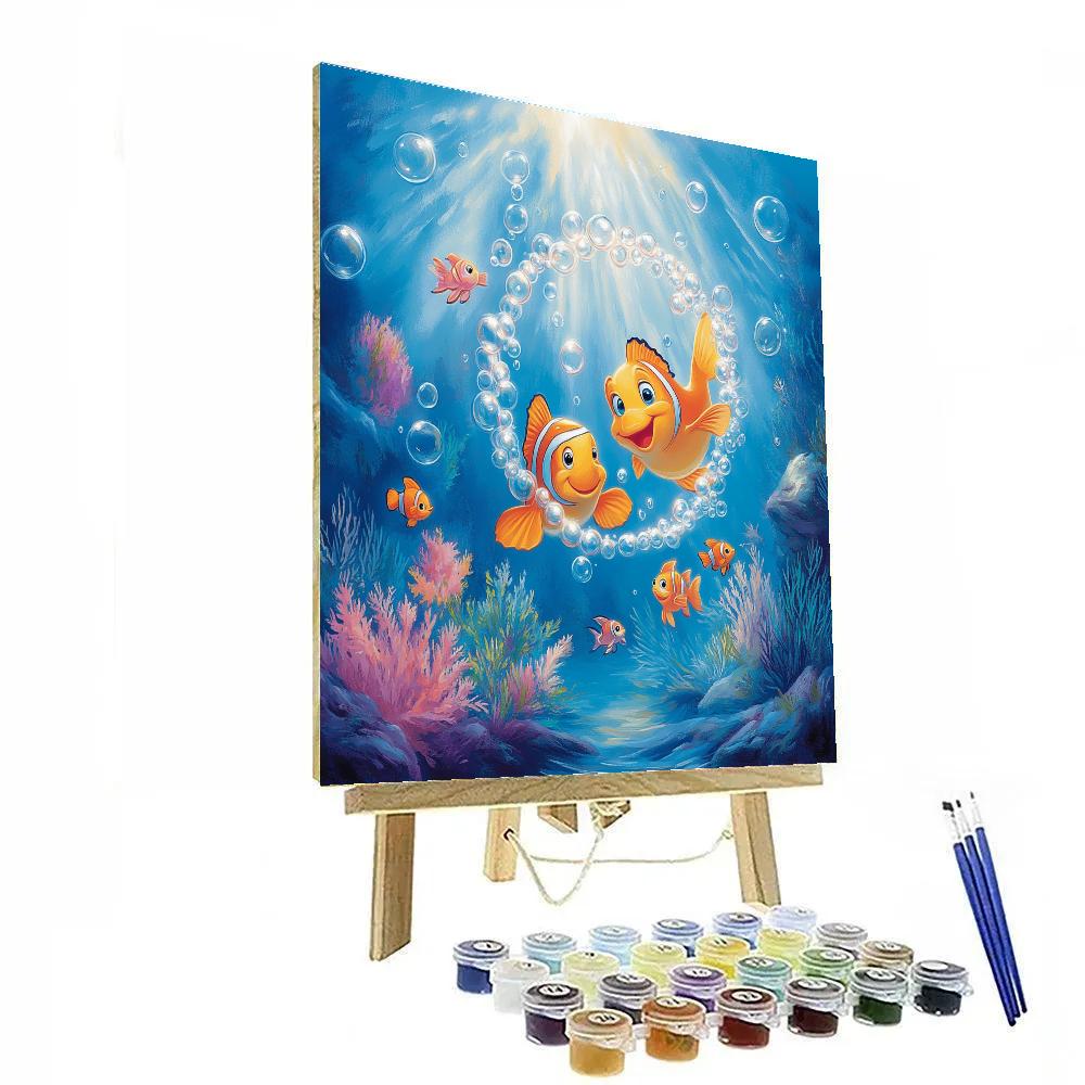 Flounder Bubble Game Disney DIY paint by numbers