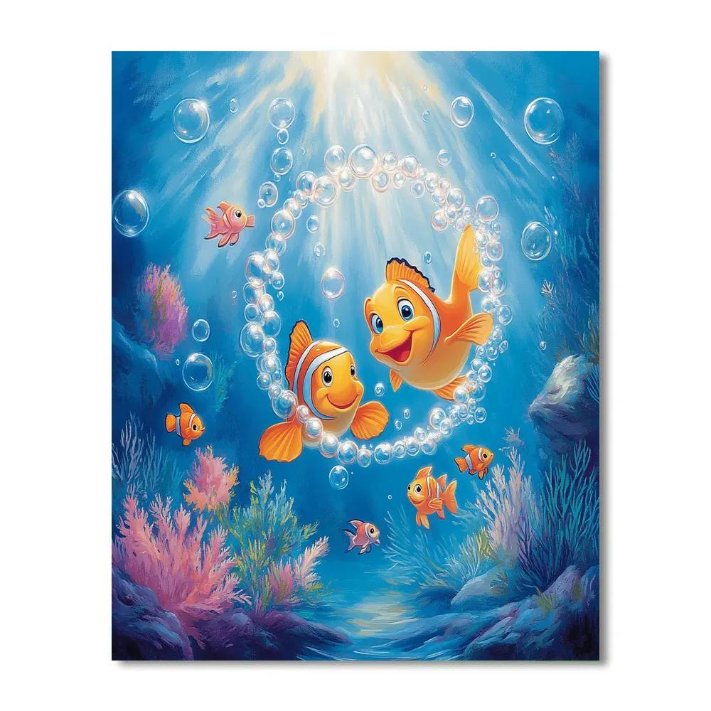 Flounder Bubble Game Disney DIY paint by numbers