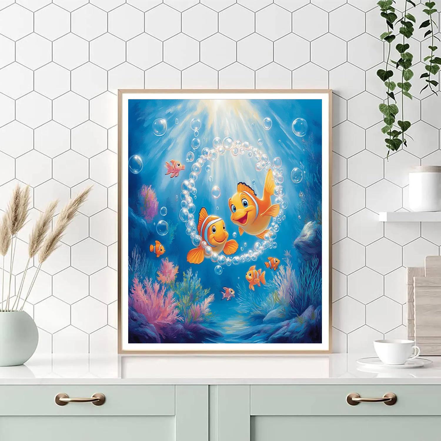 Flounder Bubble Game Disney DIY paint by numbers