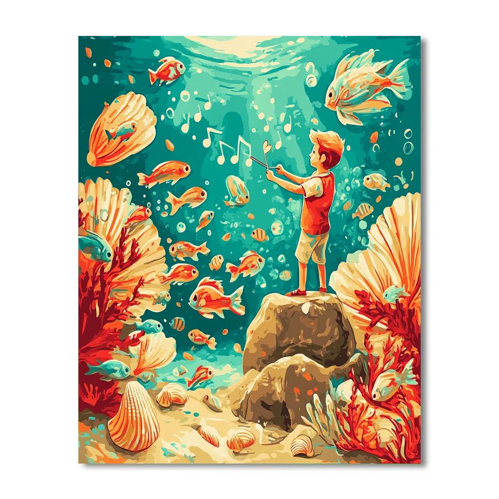 Sebastian Conducting Coral Choir Disney painting number kit