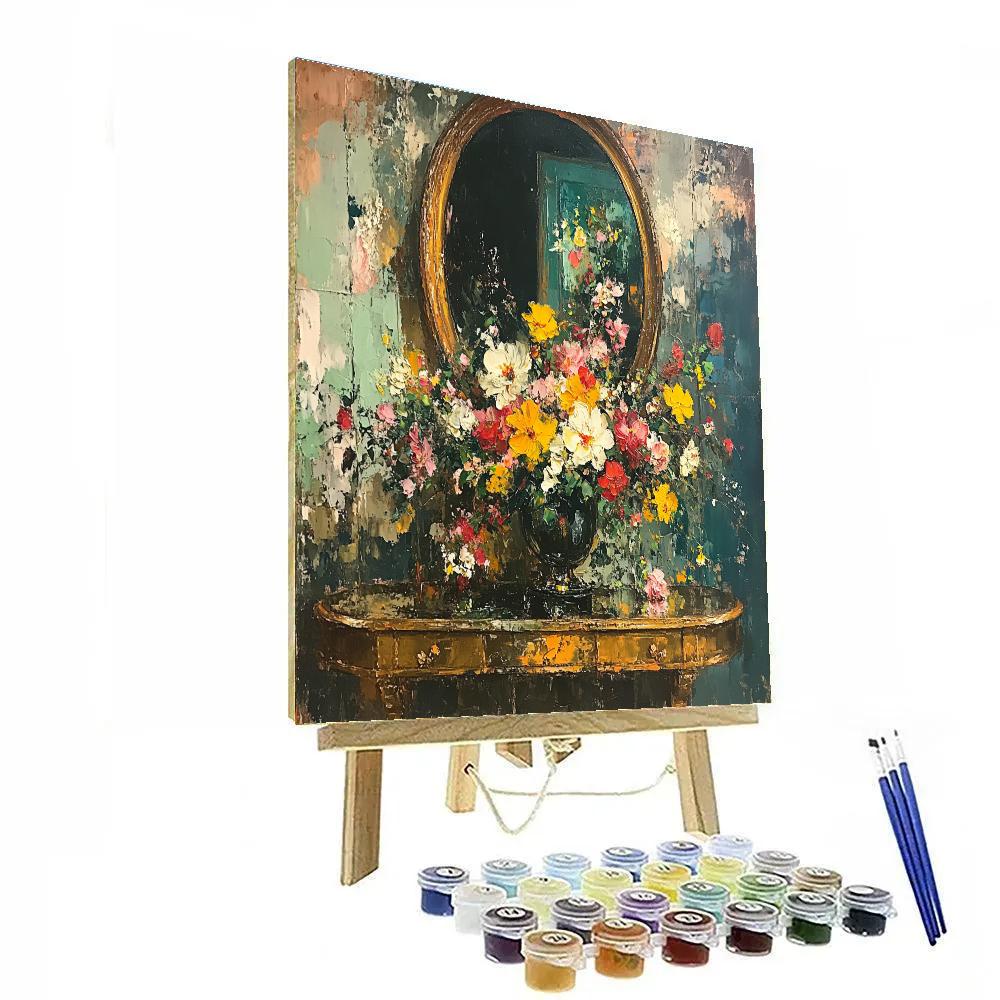 Lovis Corinth Inspired Bouquet And Mirror Paint by numbers art