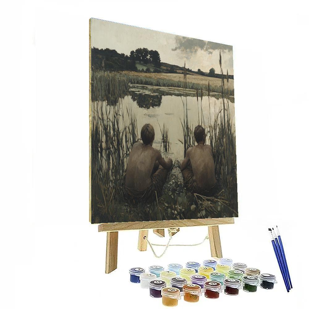 Otto Mueller Inspired Bathers By Reed Lake paint by color