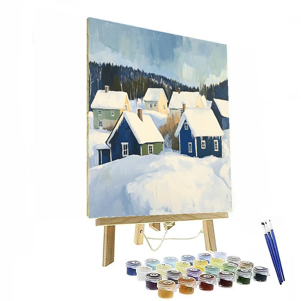 Gabriele Munter Inspired Village In Snow Painting by numbers kit