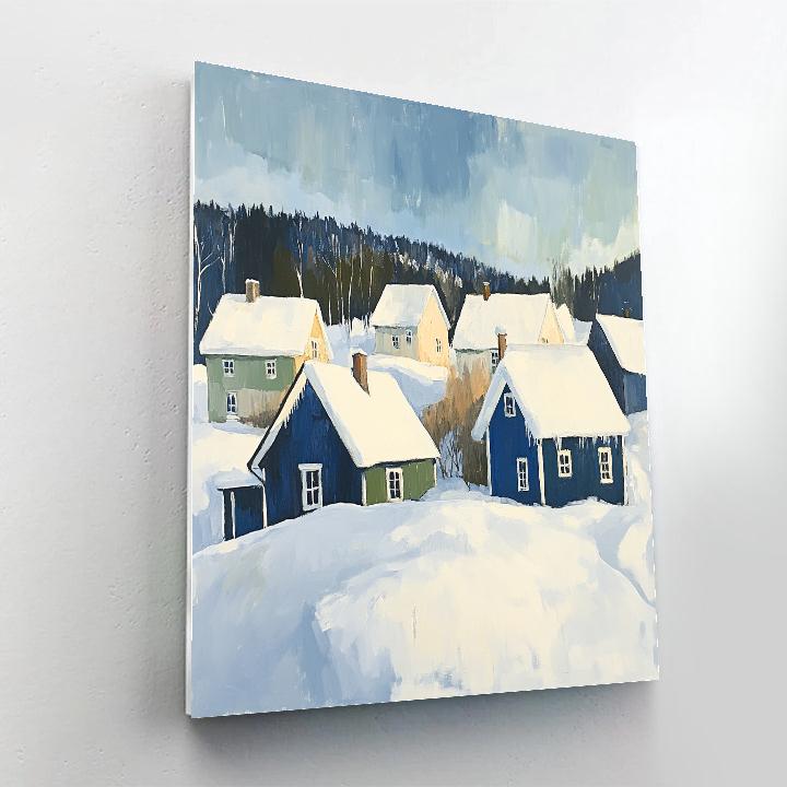 Gabriele Munter Inspired Village In Snow Painting by numbers kit