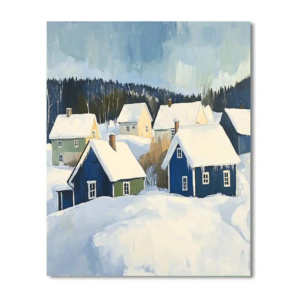 Gabriele Munter Inspired Village In Snow Painting by numbers kit