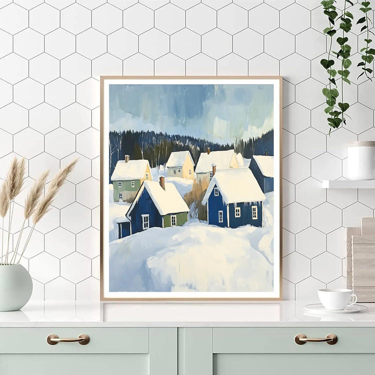 Gabriele Munter Inspired Village In Snow Painting by numbers kit