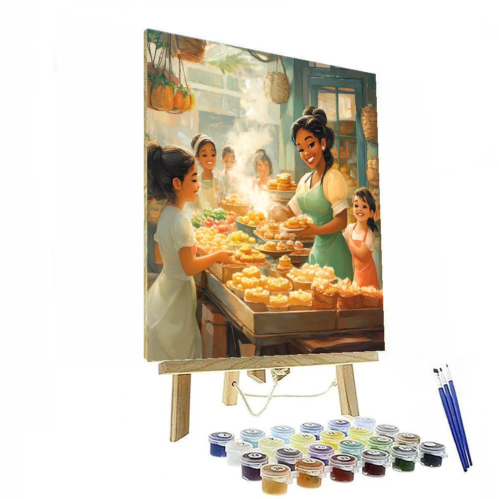 Tiana Market Morning Waltz Disney painting number kit