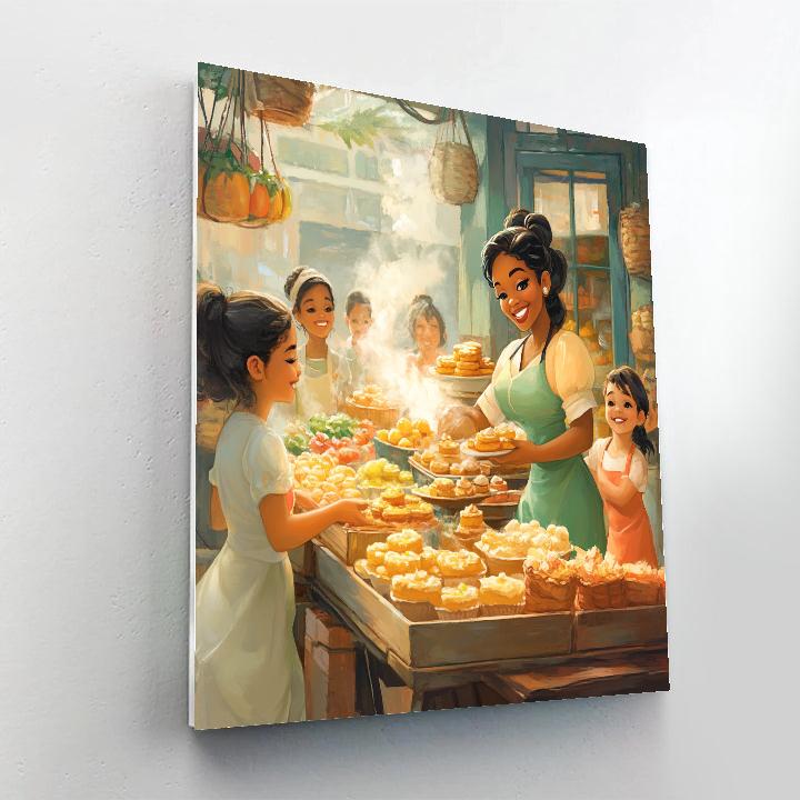 Tiana Market Morning Waltz Disney painting number kit