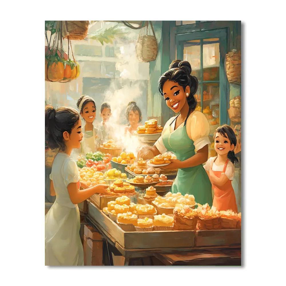 Tiana Market Morning Waltz Disney painting number kit