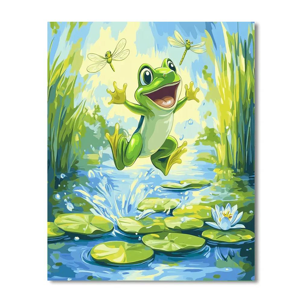 Naveen Frog Pond Leap Disney Paint by numbers art