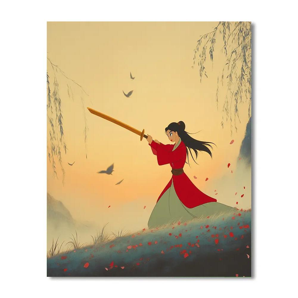 Mulan Brave Dawn Practice Disney Paint by numbers kits
