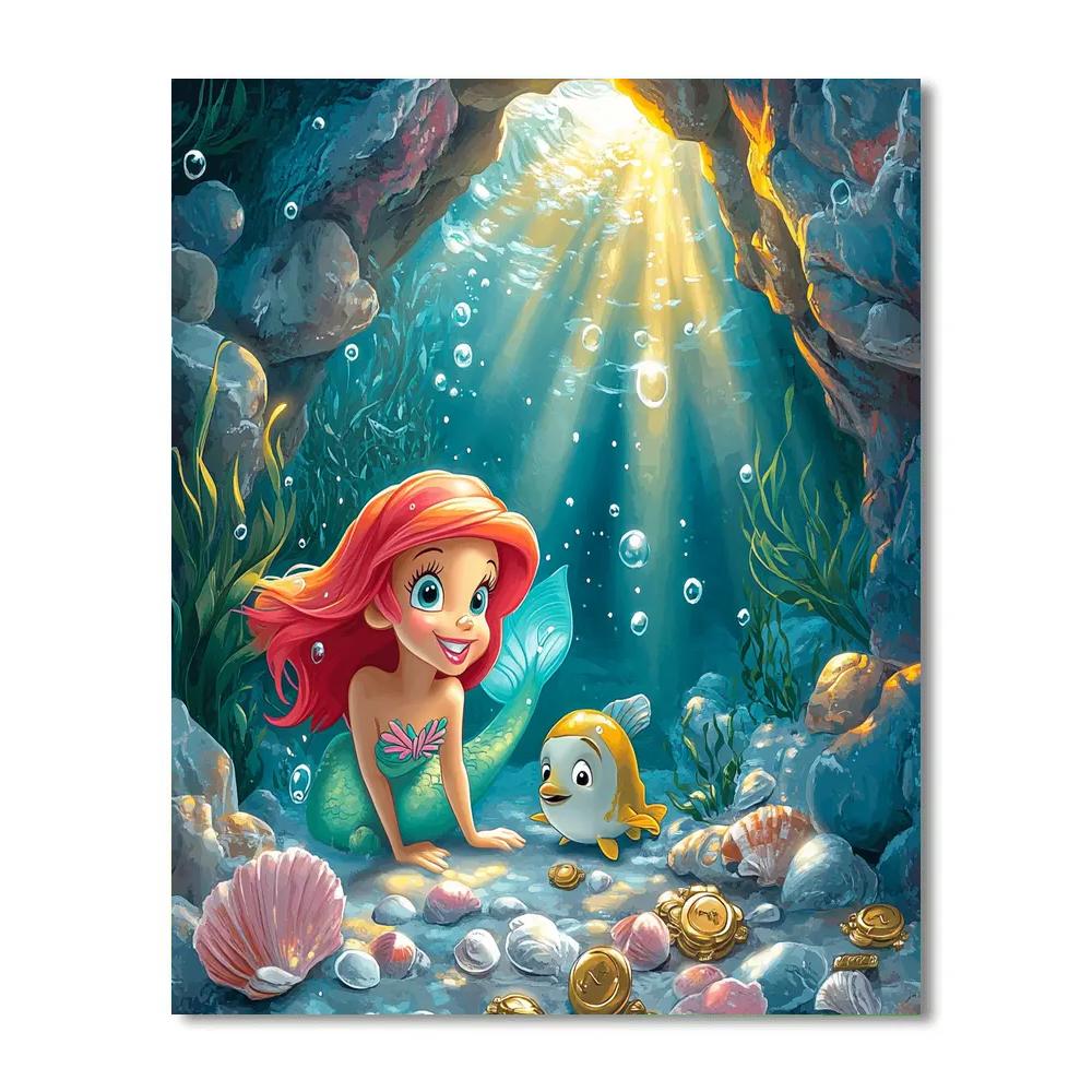 Ariel Shore Grotto Disney Number painting