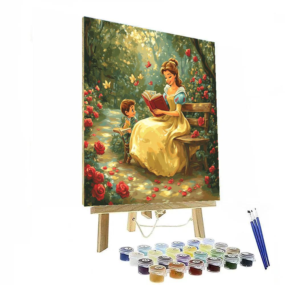 Belle Garden Reading Disney paint by color