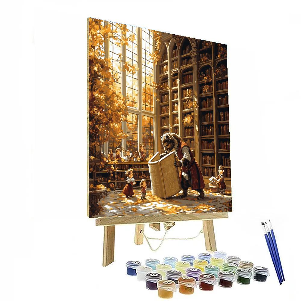 Beast Library Quiet Disney Painting by numbers kit