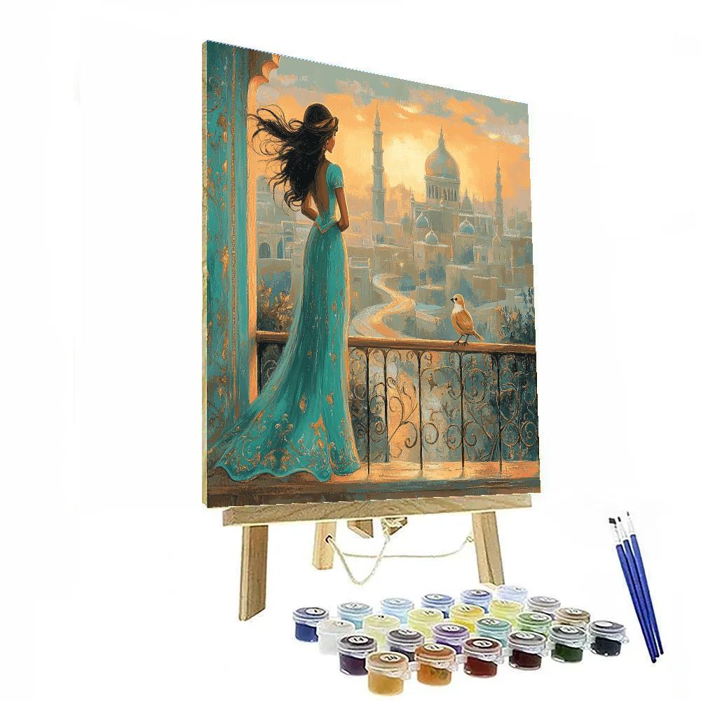 Jasmine Palace Balcony View Disney DIY paint by numbers