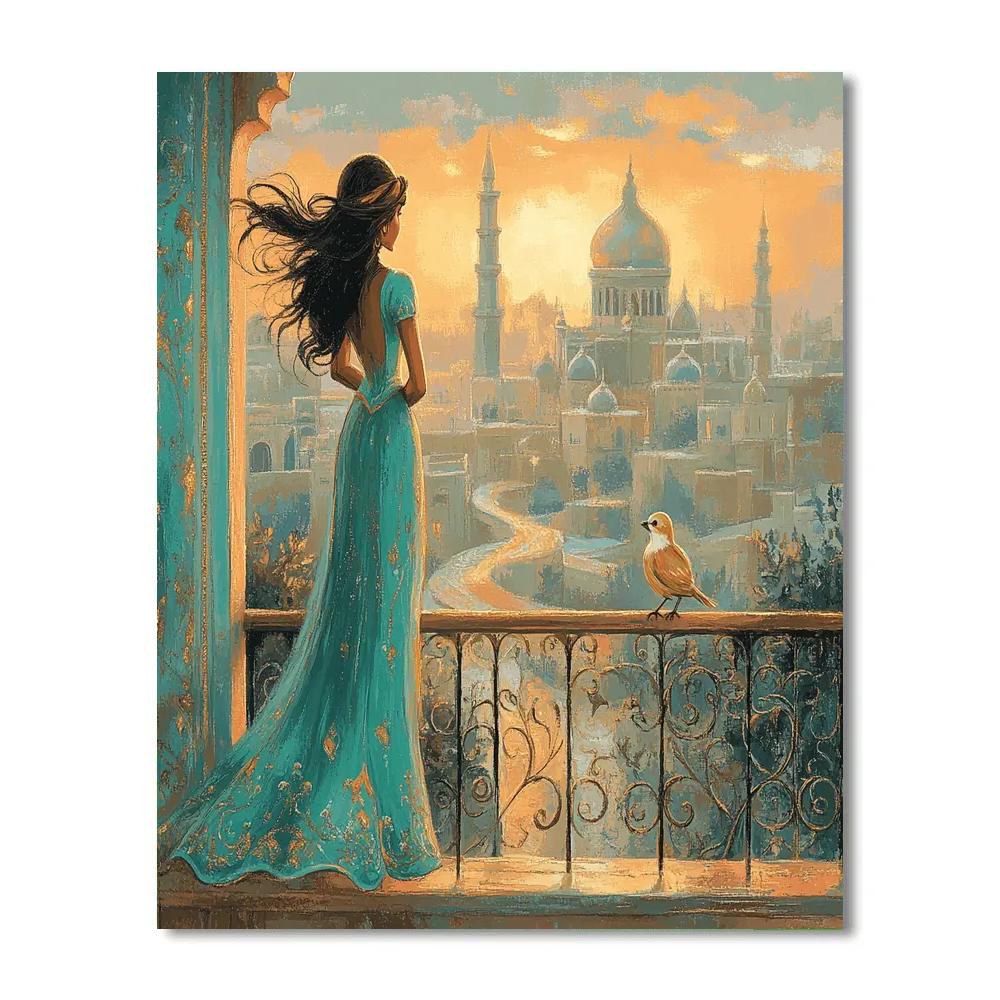 Jasmine Palace Balcony View Disney DIY paint by numbers