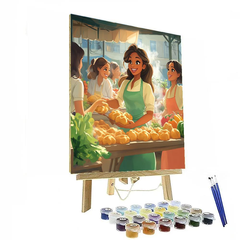 Tiana Market Morning Treats Disney paint by number