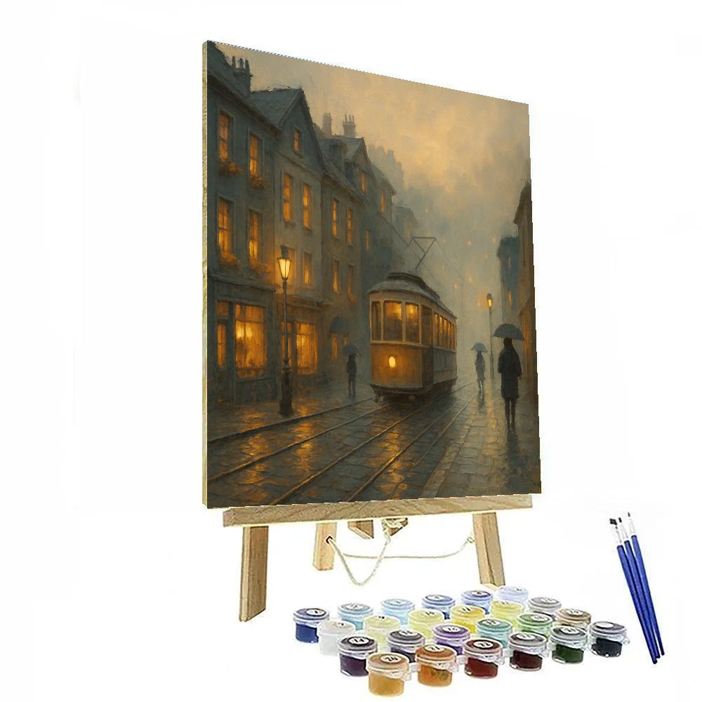 Lantern Mist Over The Hilltop Tram Street Paint by numbers kits