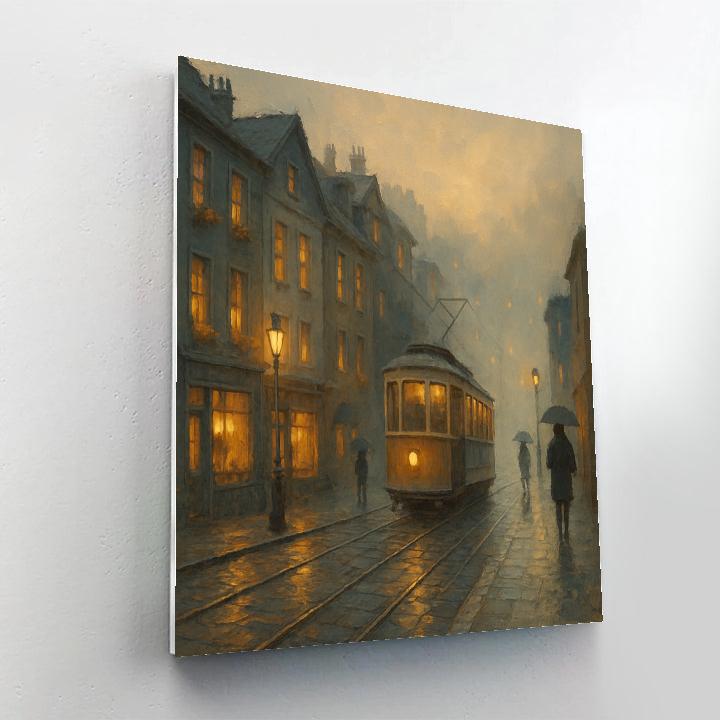 Lantern Mist Over The Hilltop Tram Street Paint by numbers kits