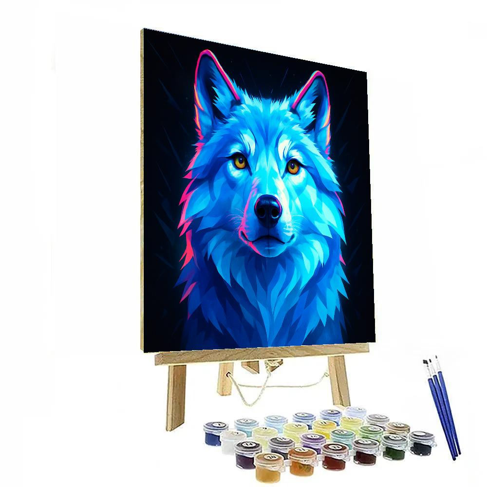 Prismatic Glacier Wolf Stare Paint by numbers art