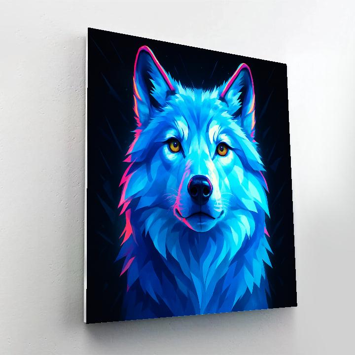 Prismatic Glacier Wolf Stare Paint by numbers art