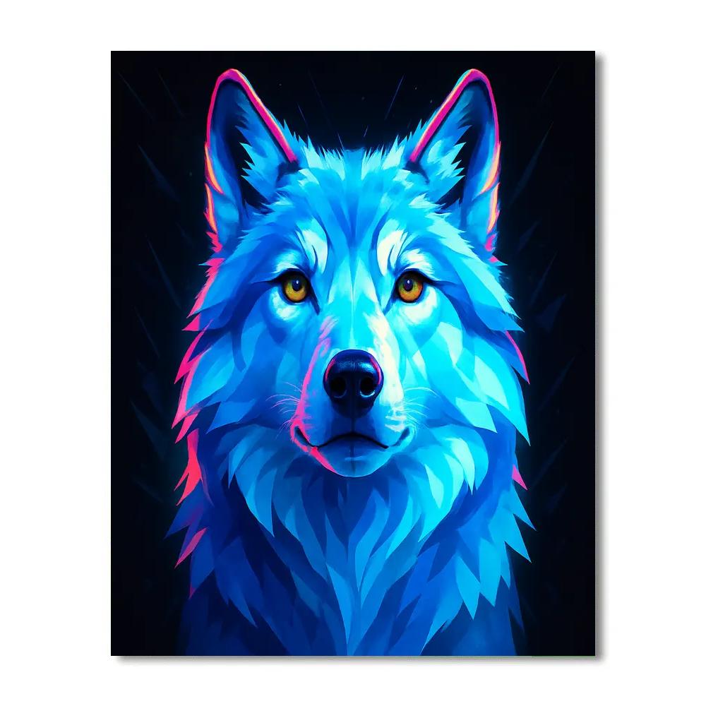 Prismatic Glacier Wolf Stare Paint by numbers art