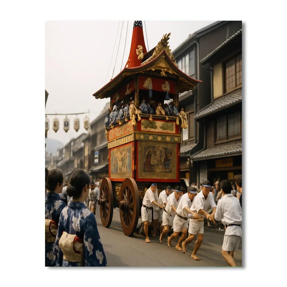 Gion Matsuri Yamaboko Float Procession Kyoto Paint by numbers art