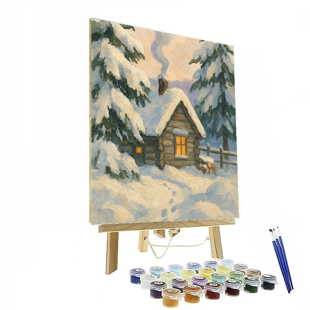 Cottage Breath Under Pine Boughs painting number kit