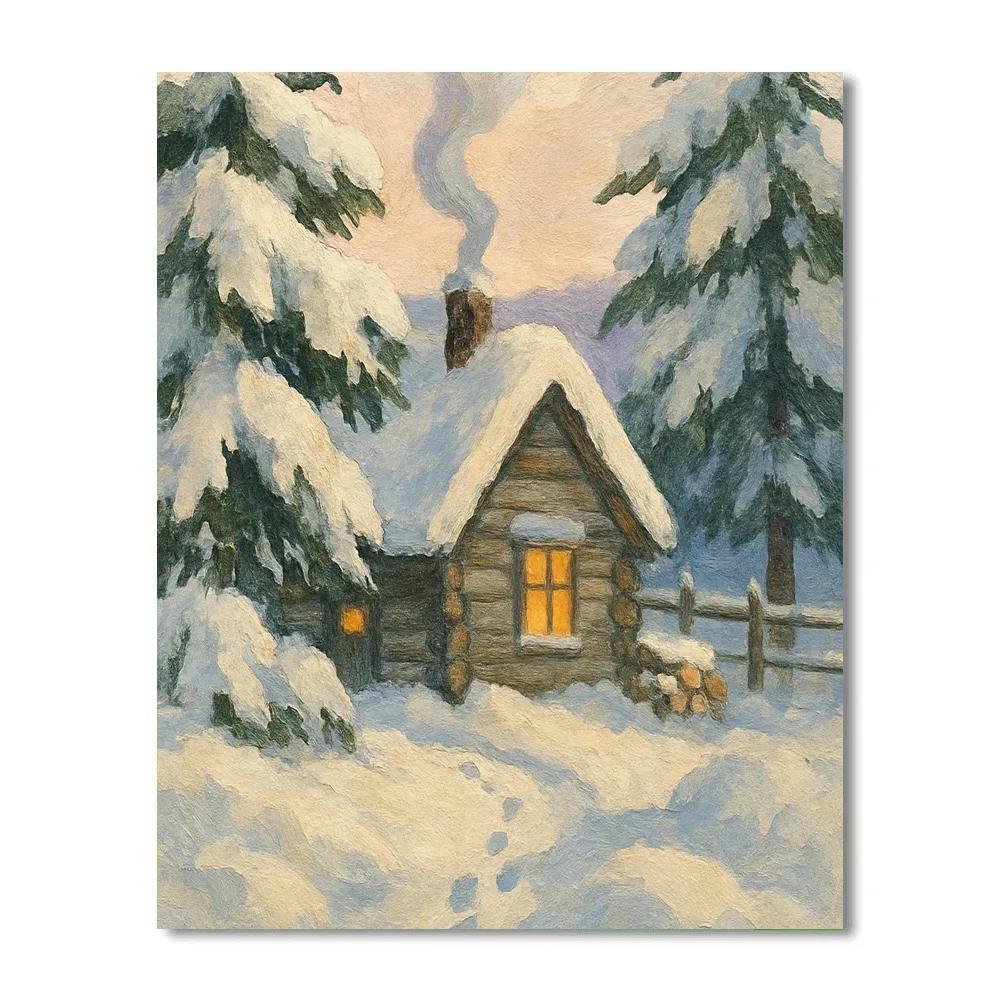 Cottage Breath Under Pine Boughs painting number kit