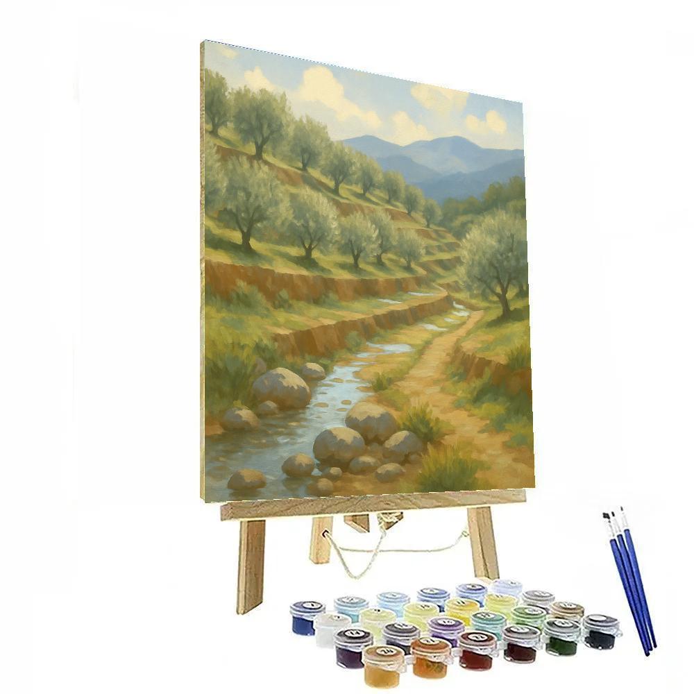 Sunwashed Olive Terraces After Summer Rain Painting by numbers kit