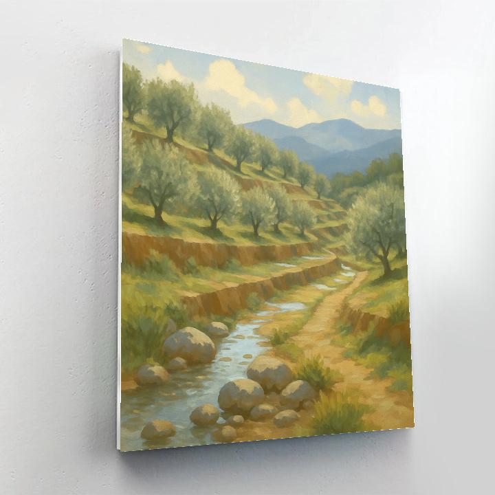 Sunwashed Olive Terraces After Summer Rain Painting by numbers kit