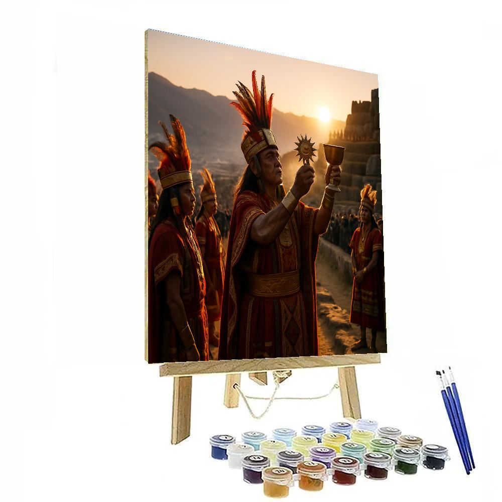 Inti Raymi Sunrise Ceremony Sacsayhuaman Cusco paint by number