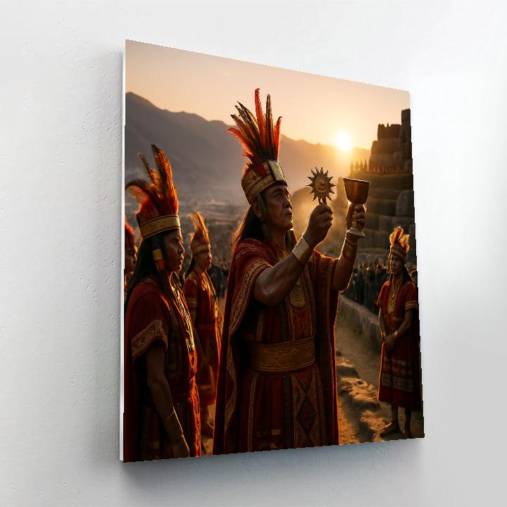 Inti Raymi Sunrise Ceremony Sacsayhuaman Cusco paint by number